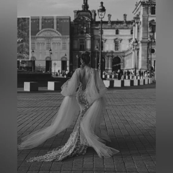 New Galia Lahav Couture Fleur silk lace wedding dress sz 42 10/12 bridal… - Picture 13 of 16